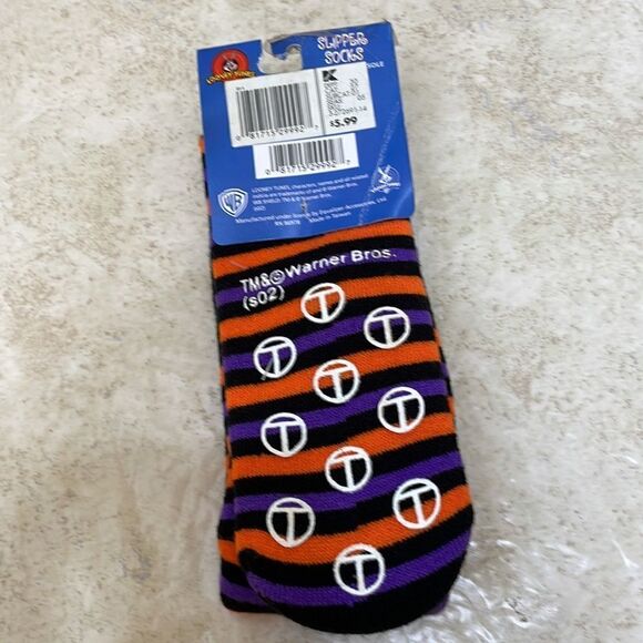 NEW WITH TAGS‎ LOONEY TUNES TASMANIAN DEVIL SLIPPER SOX - Picture 4 of 4